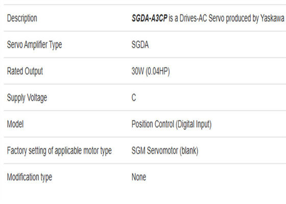 SGDA-A3CP Сервоприводы Яскава 0.03кВт Мощность совершенно новый оригинальный