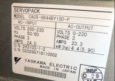 YASKAWA CACR-SR44BY1SD-P Все цифровое 4,4 кВт 200ВАТ Сервопакет серии D