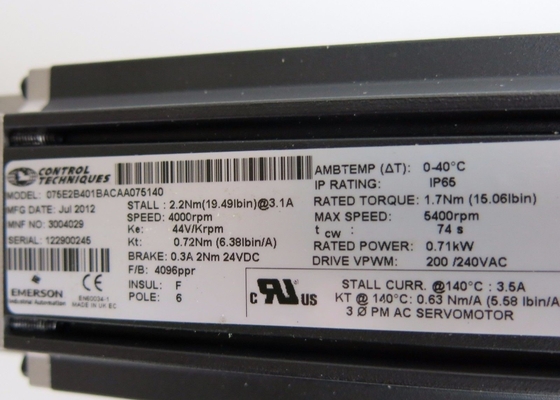 075E2B401BACAA075140 New Original Servo Drives Emerson In Box